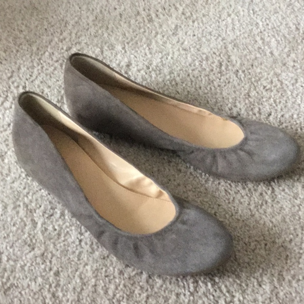 J. Crew gray suede flats